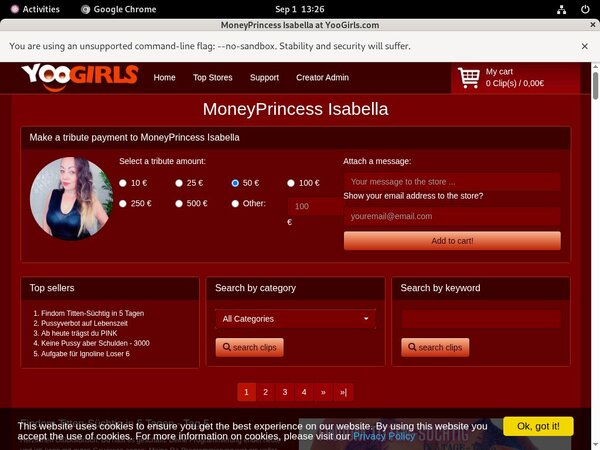Trial Membership For Moneyprincess Isabell